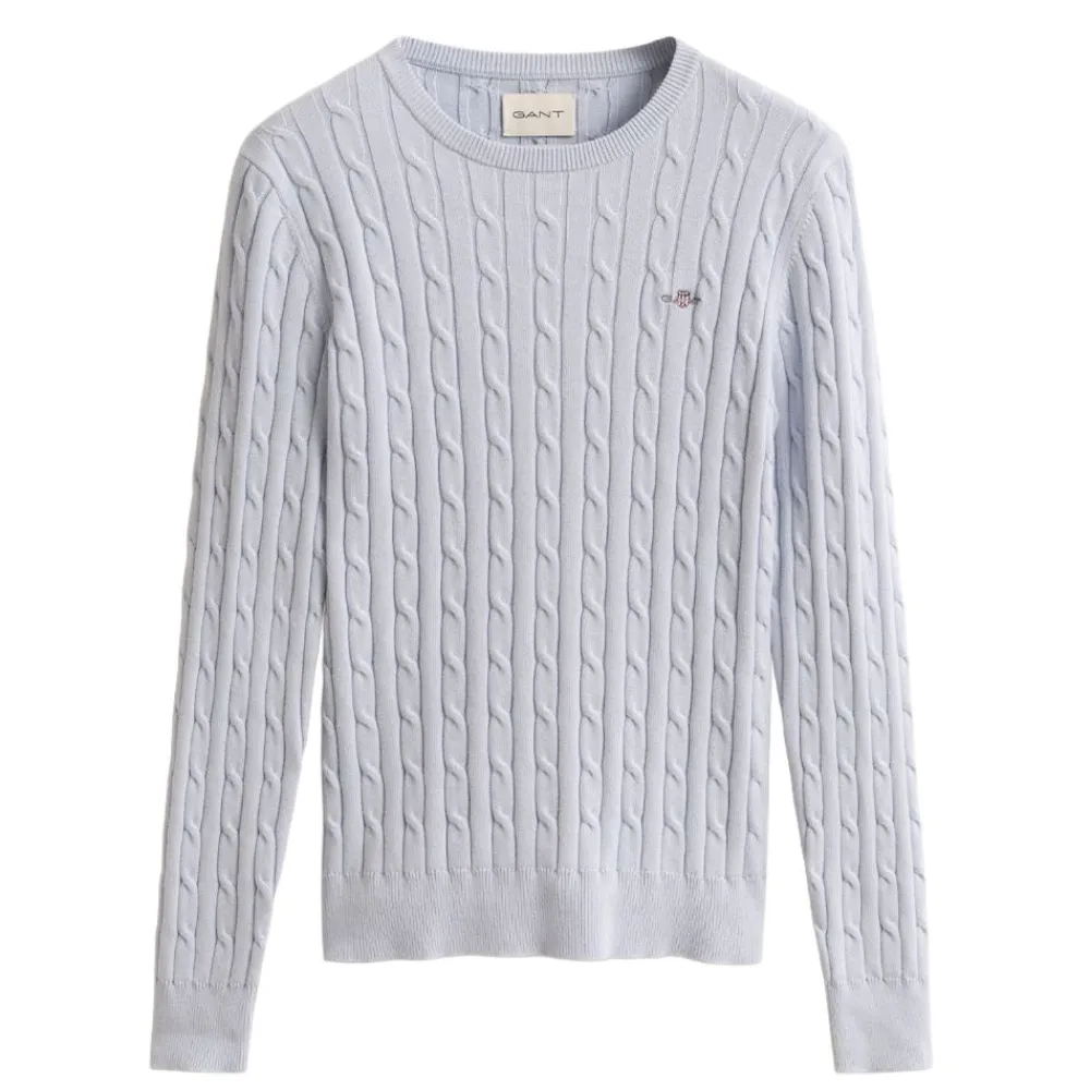 New GANT STRETCH COTTON CABLE C-NECK DAM