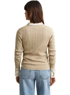 Allt Under Överdelar|Tröjor | GANT TRETCH COTTON CABE C-NECK DA
