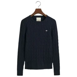 Clearance GANT Stretch Cotton Cable Crew Neck Sweater Dam