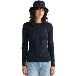 Clearance GANT Stretch Cotton Cable Crew Neck Sweater Dam