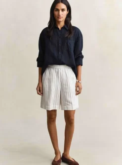 Outlet GANT STRIPED LINEN BLEND PULL ON SHORTS DAM
