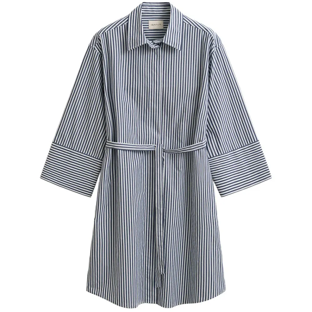 Allt Under Överdelar | GANT STRIPE POPLIN BELTED SHIRT DRESS DAM