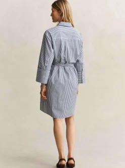 Allt Under Överdelar | GANT STRIPE POPLIN BELTED SHIRT DRESS DAM