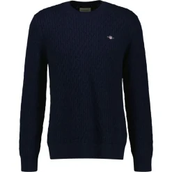 Clearance GANT Textured Cotton Crew Neck Herr