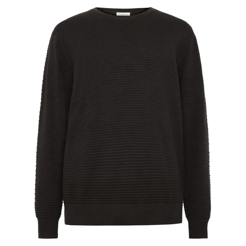 Discount Knowledge Cotton VAGN regular bubble knit crew neck - Regenerative Organic Certified - GOTS/Vegan