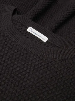 Discount Knowledge Cotton VAGN regular bubble knit crew neck - Regenerative Organic Certified - GOTS/Vegan